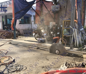 Cắt sàn bê tông tại KCN Nam Thăng Long