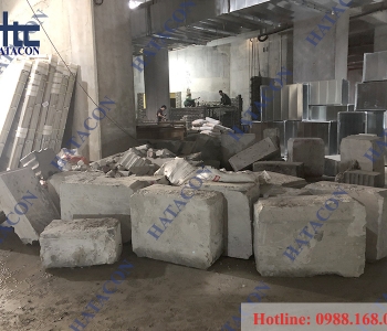 Hatacon thi công cắt bê tông dày 40cm đến 60cm với đường cắt thẳng mịn đảm bảo an toàn tuyệt đối